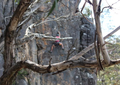 Rock face climbing